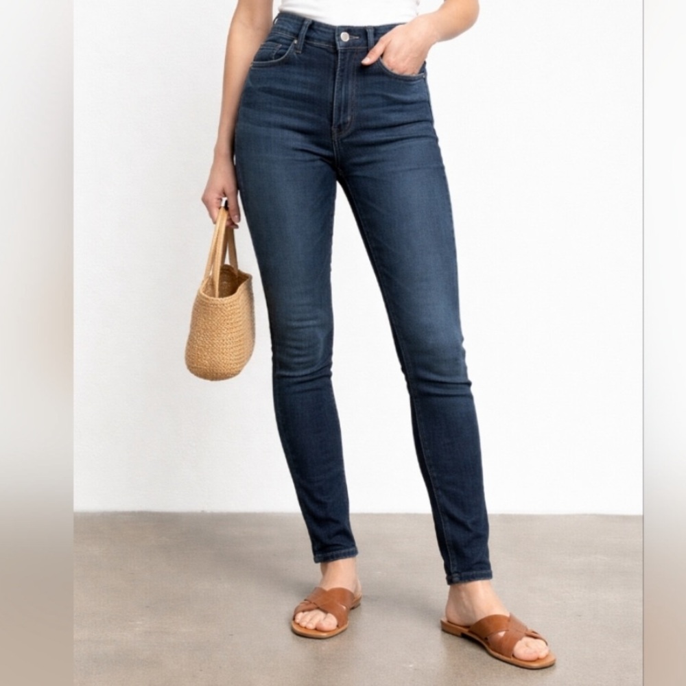 Everlane High Rise Skinny Jeans Dark Wash | Size 28